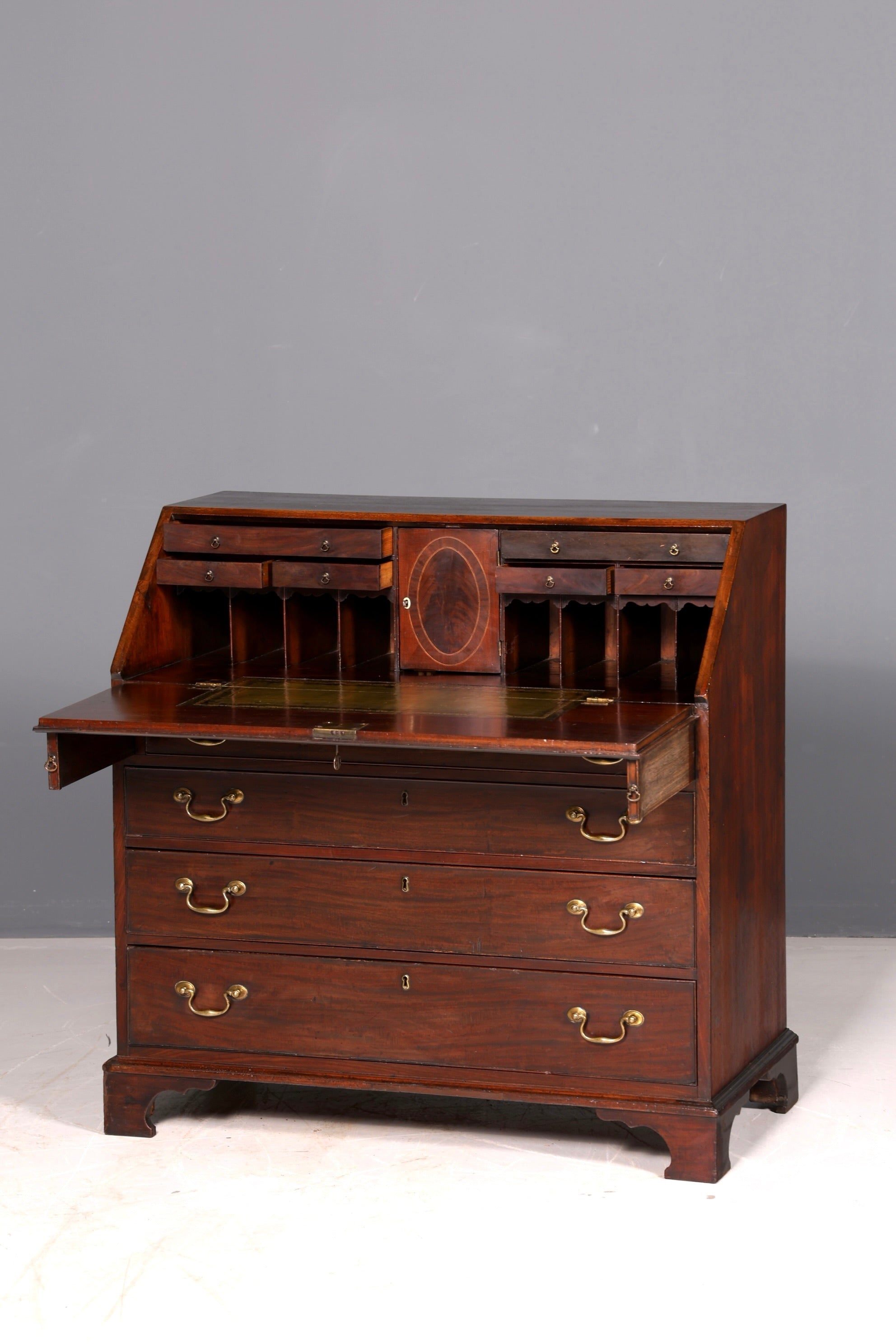 Wunderschöner Englischer Sekretär Schreibkommode Echt Holz echt Lederauflage Schreibtisch Kommode Antik Vintage