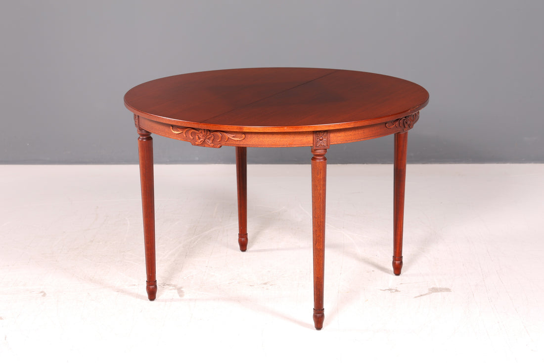 Prachtige Ronde Tafel in Gustaviaanse Stijl Uitschuifbaar Eettafel Keukentafel Antiek Eetkamer Vintage