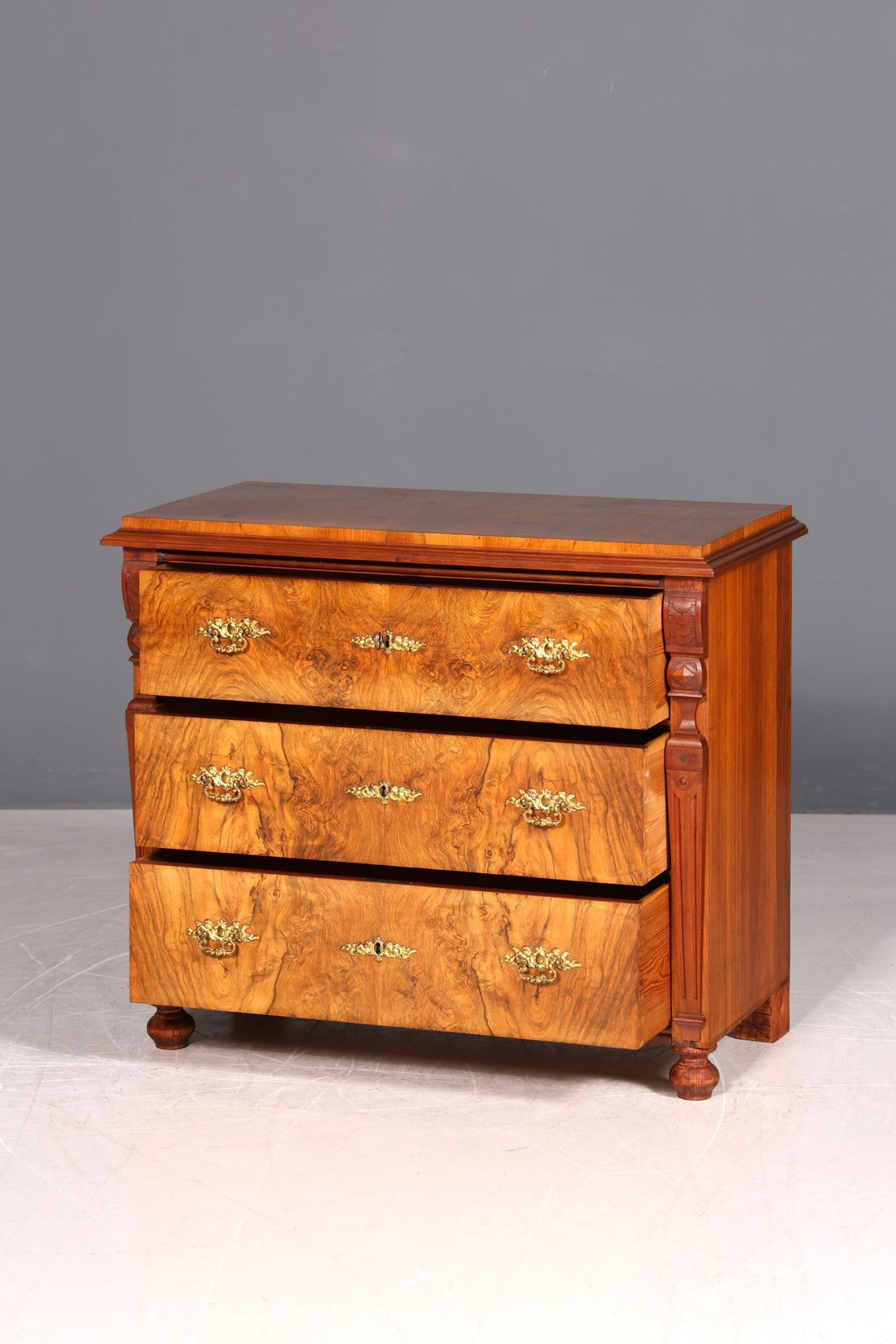 G071 Finish cm Wunderschöne Gründerzeit Kommode Louis Philippe Nussbaum Schubladen Kommode Sideboard um 1880