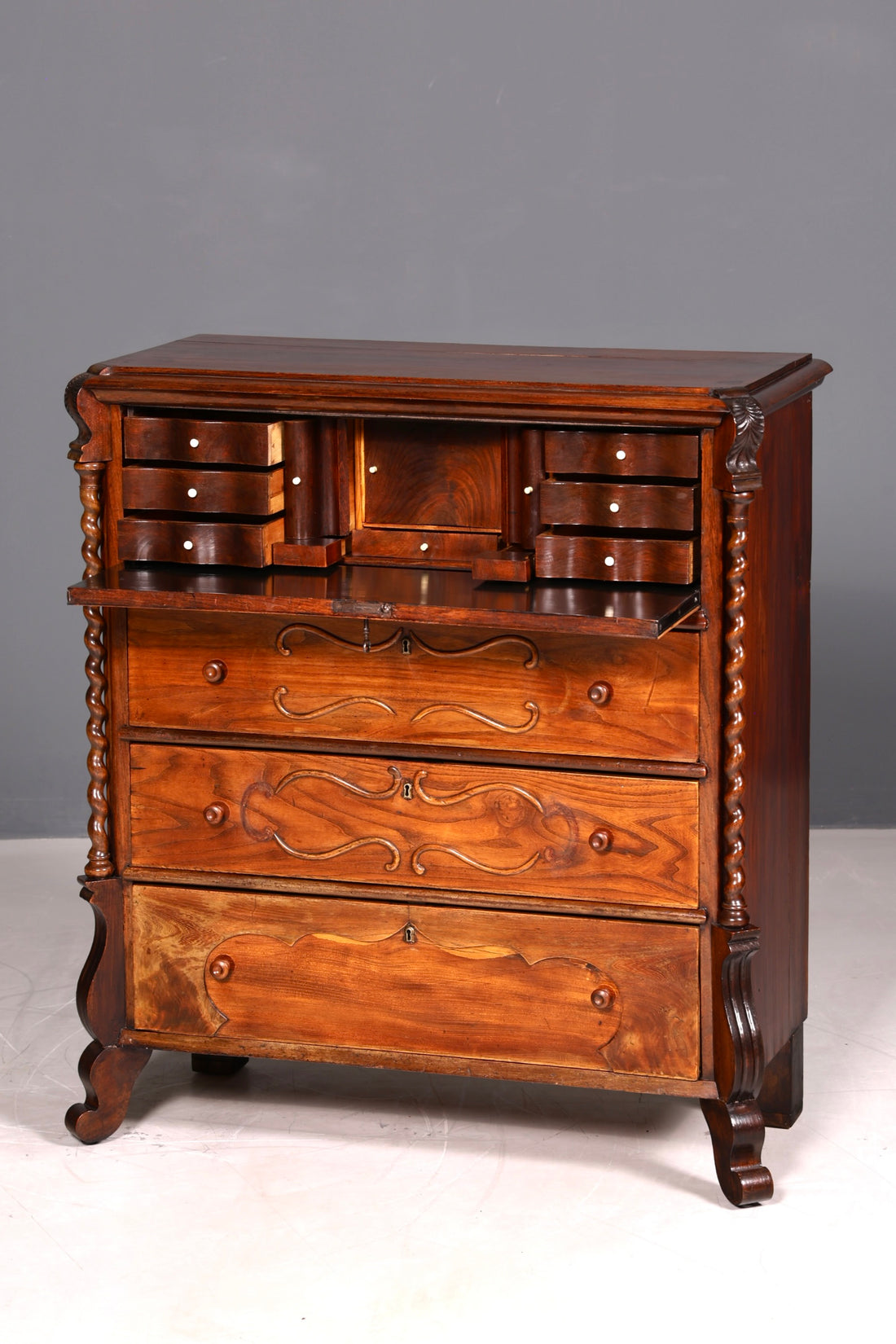 Stilvoller Louis Philippe Sekretär Vertiko Gründerzeit Kommode Schubladenkommode