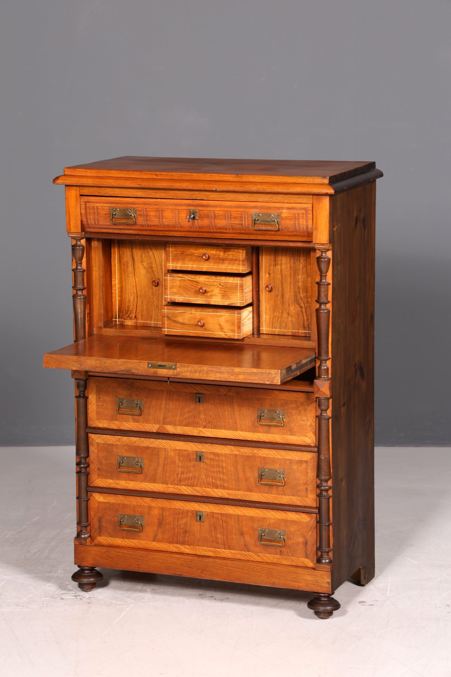 Traumhafter Gründerzeit Sekretär Jugendstil Kommode Antik Schubladenkommode Vertiko Highboard