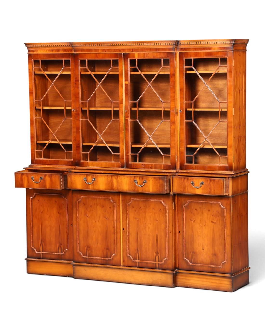 Wunderschöne Englische Vitrine Bücherschrank Buffet Antik Stil Eibe Glasvitrine Bibliothek