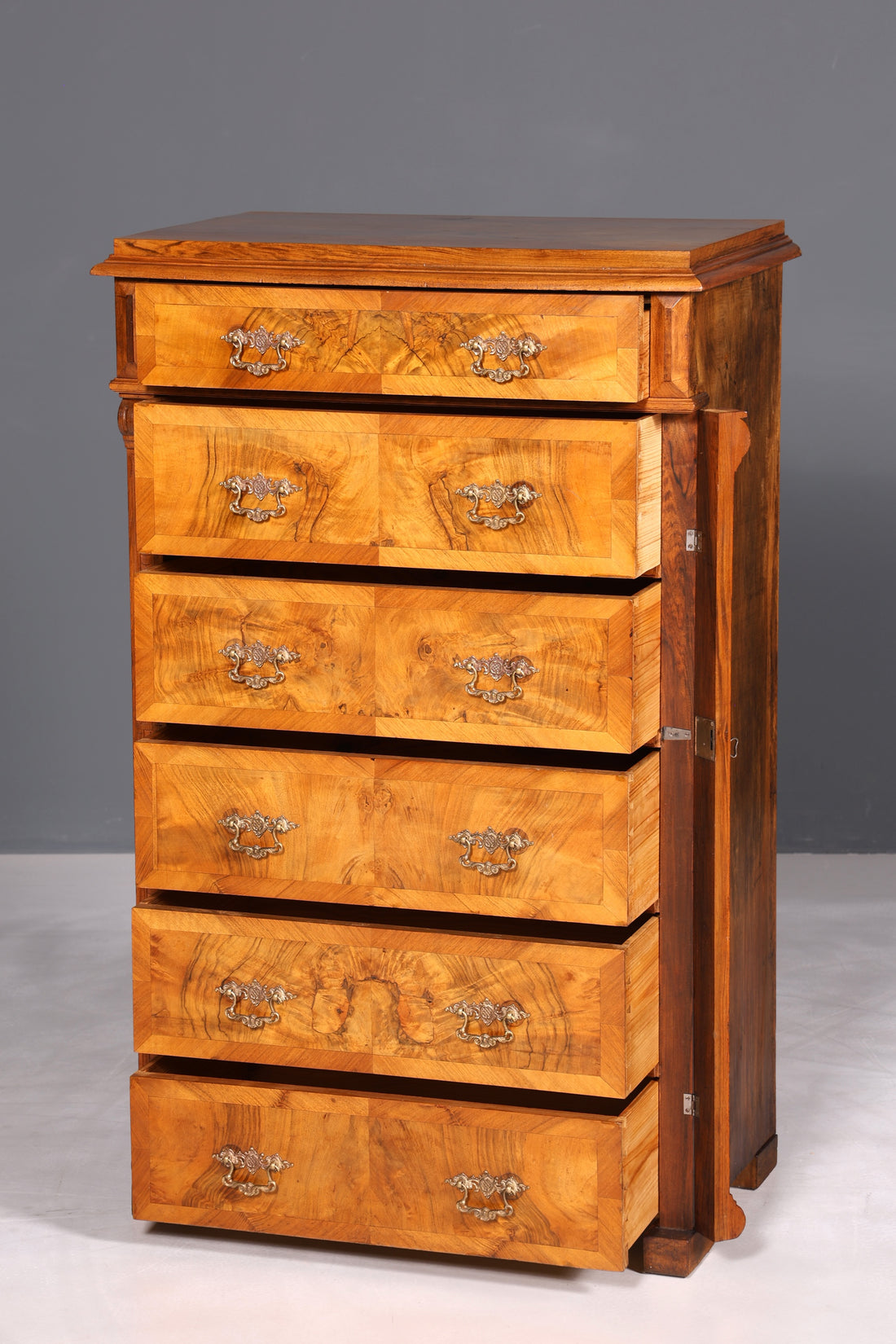 F898 Finish cm Wunderschöne Gründerzeit Kommode Jugendstil Vertiko Schubladenkommode Antik Wäschekommode