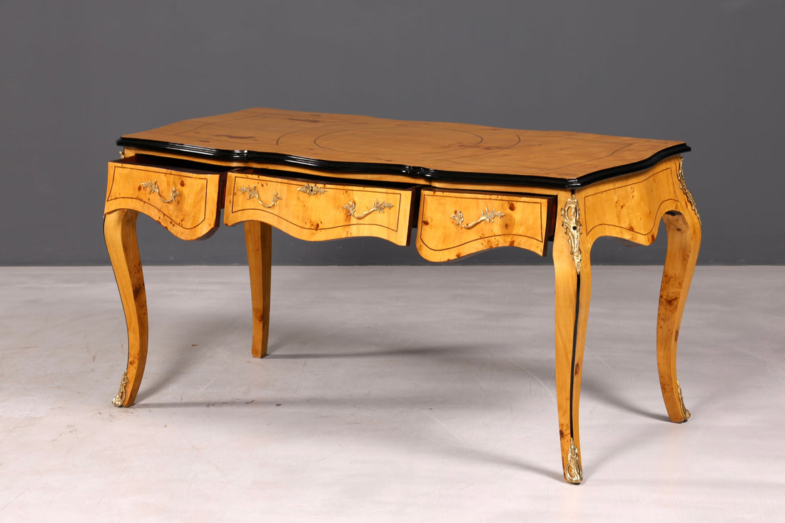Wunderschöner Louis XV Stil Schreibtisch French Office Desk Antik Stil Bürotisch Massivholz