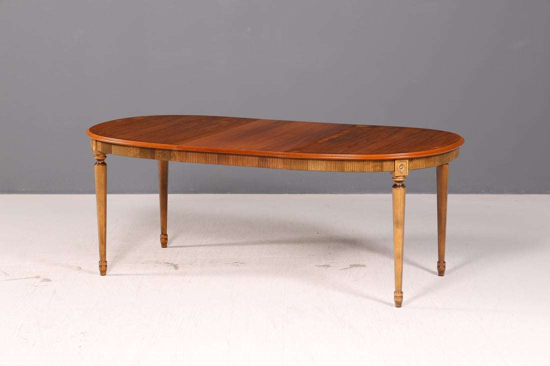 Stijlvolle tafel in gustaviaanse stijl, uitschuifbare eettafel voor de keuken en eetkamer