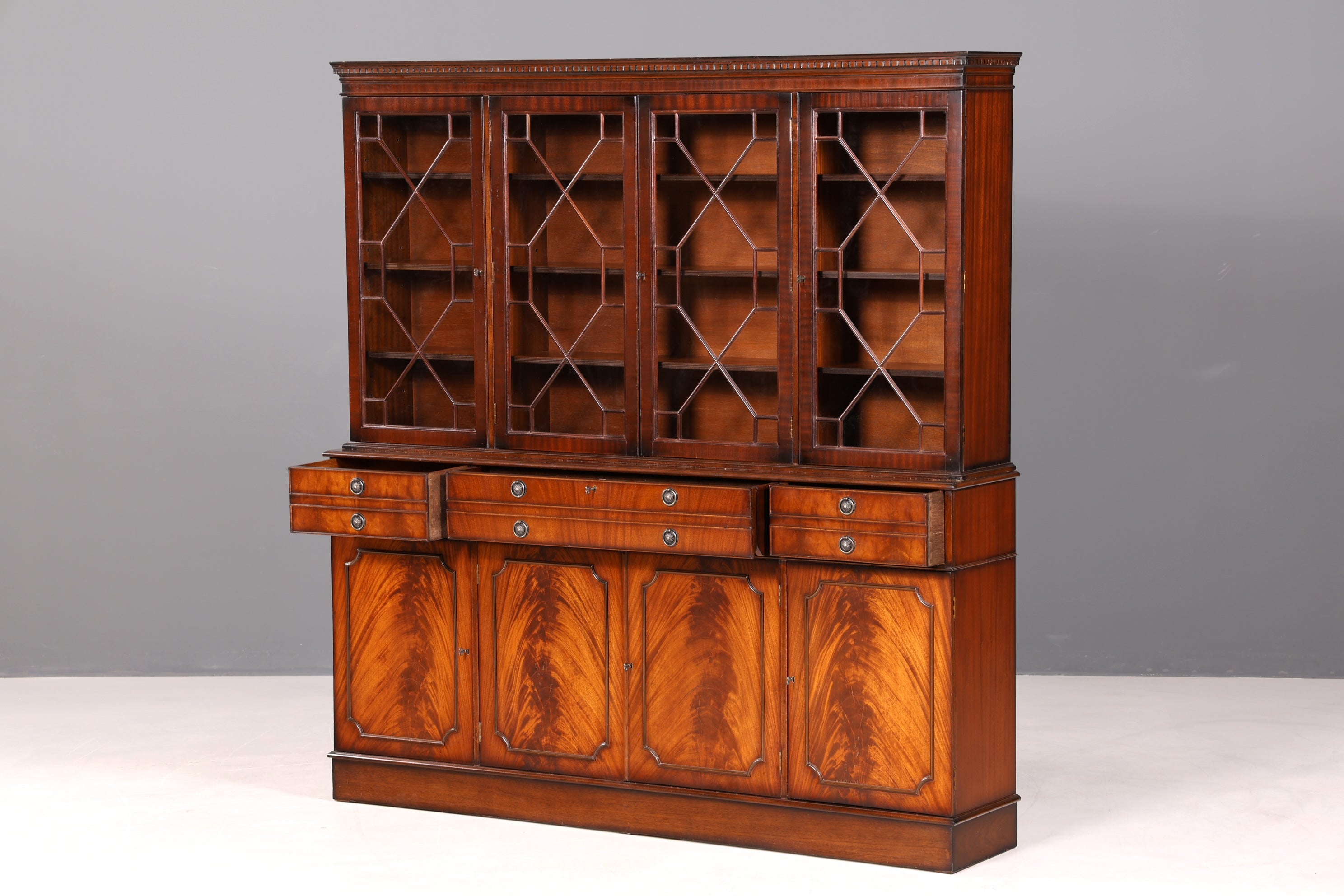 G718 Finish Wunderschöne Englische Vitrine Bibliothek Sekretär echt Holz Antik Schrank Regal (Kopie)