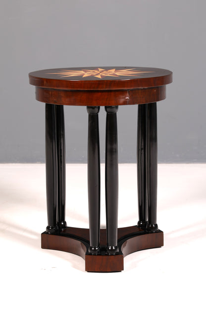 Wunderschöner Art Deco Stil Tisch Luxus Couchtisch Ablagetisch Beistelltisch Rund Echt Holz Vintage