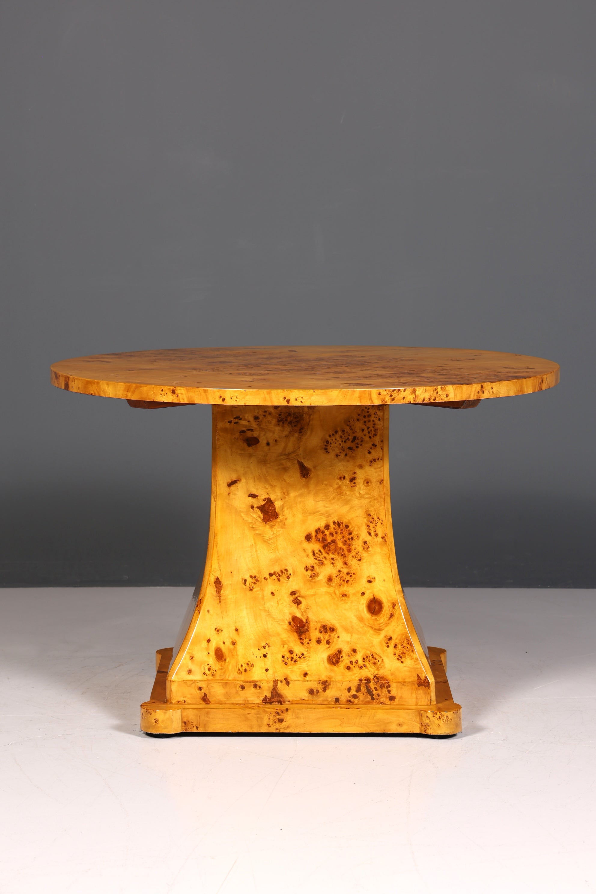 Dreamy round Art Deco style dining table, antique style birch kitchen table, dining room table