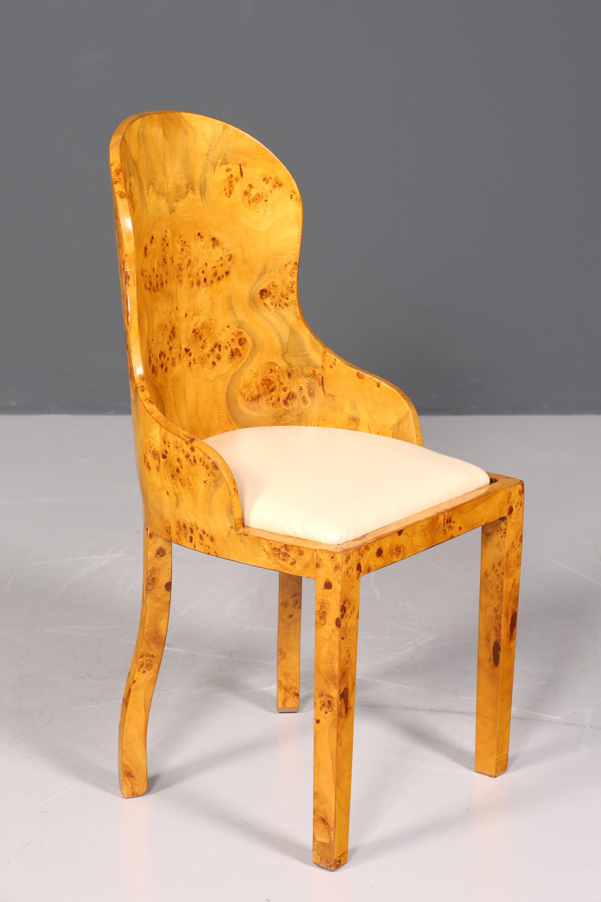 Stilvoller Art Deco Design Stuhl Biedermeier Stil Sekretär Stuhl Birke Esszimmer Stuhl 2 von 4