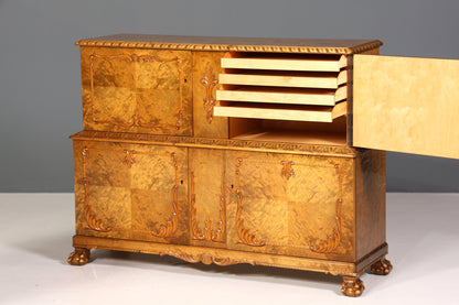 Traumhafter Chippendale Schrank Barock Stil Vertiko Highboard Englisch Antik 50s 60s Kommode