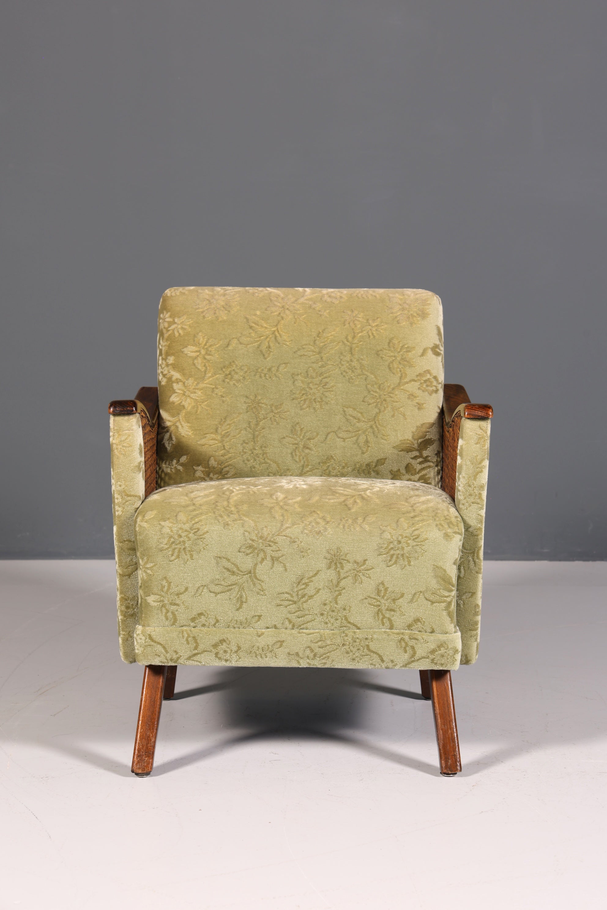 Wunderschöner Chippendale Sessel Antik Stil Wiener Geflecht Relax Sessel Vintage Samt Stoff 1 von 2