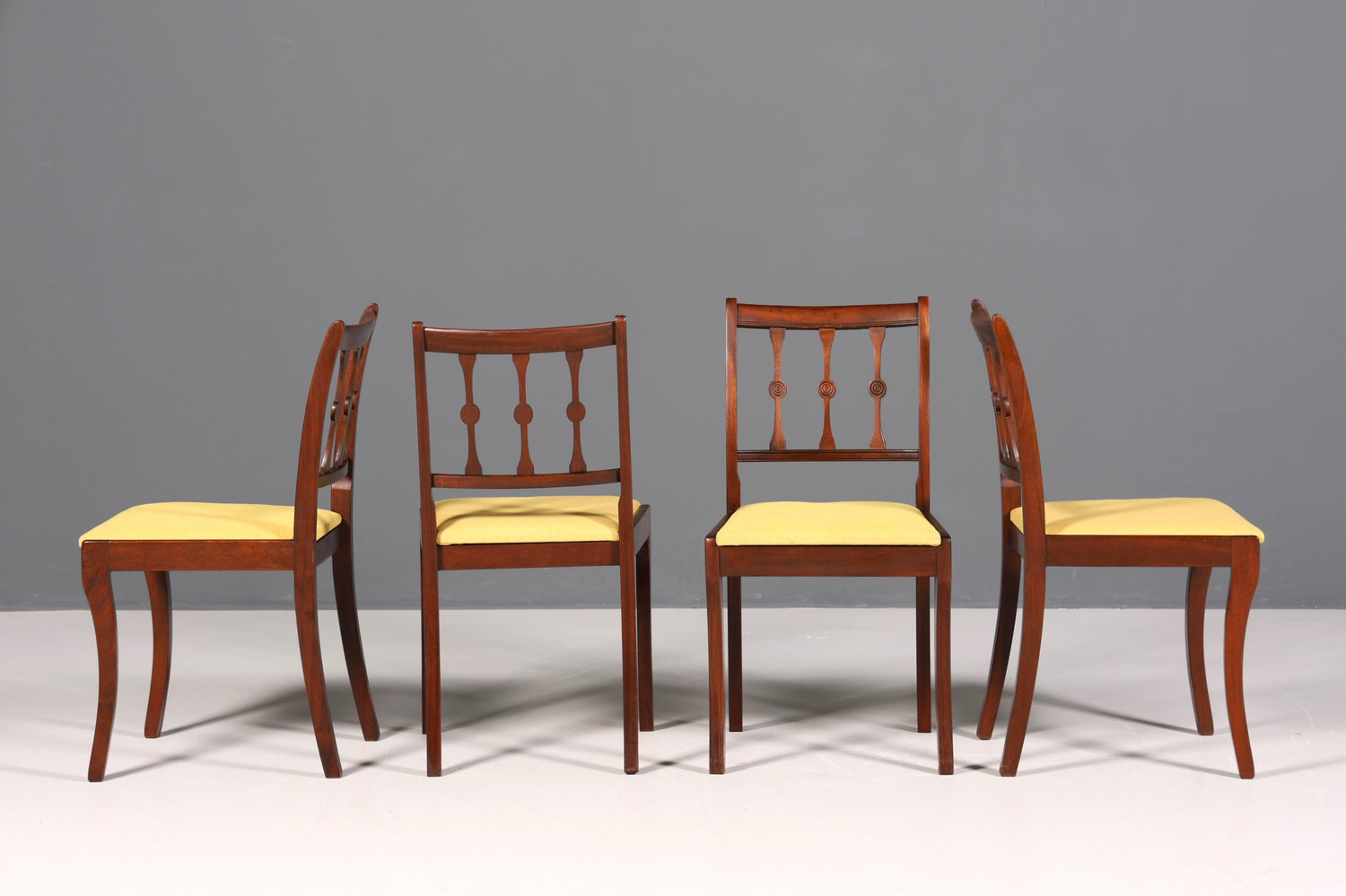 4x Edle Englische Stühle Englisch Dining Chairs Antik 60s Küchenstühle Stuhlset Esszimmer Stühle