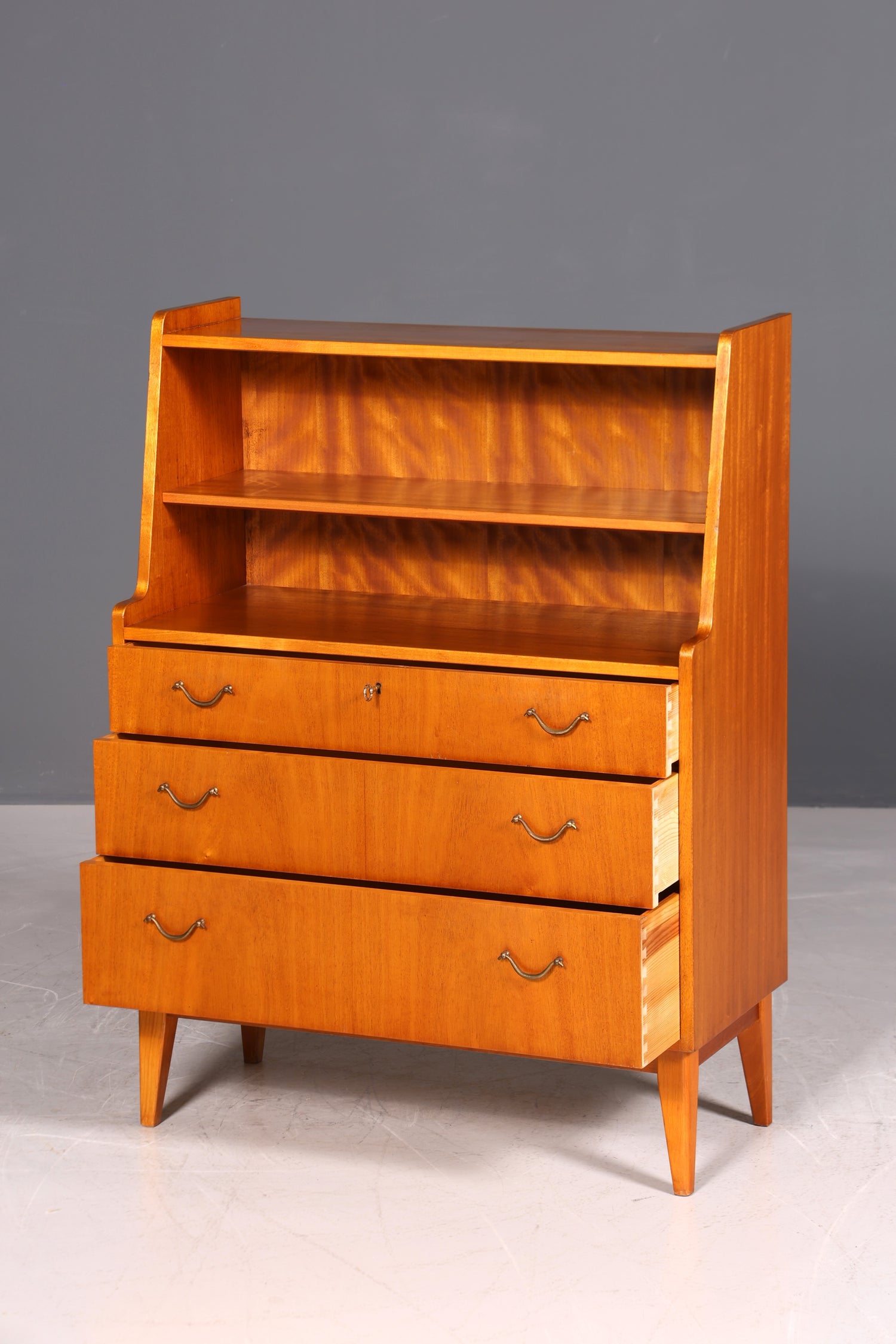 Wunderschönes Mid Century Regal Vintage Kommode Danish Design Highboard Bücherregal Holz Schrank