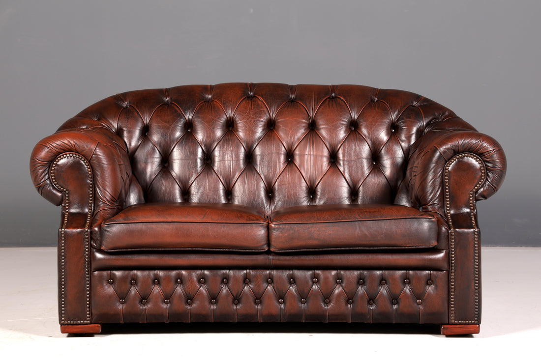 Prachtige originele Chesterfield Centurion 2-zitsbank, Engelse sofa van echt leer, leren vintagebank