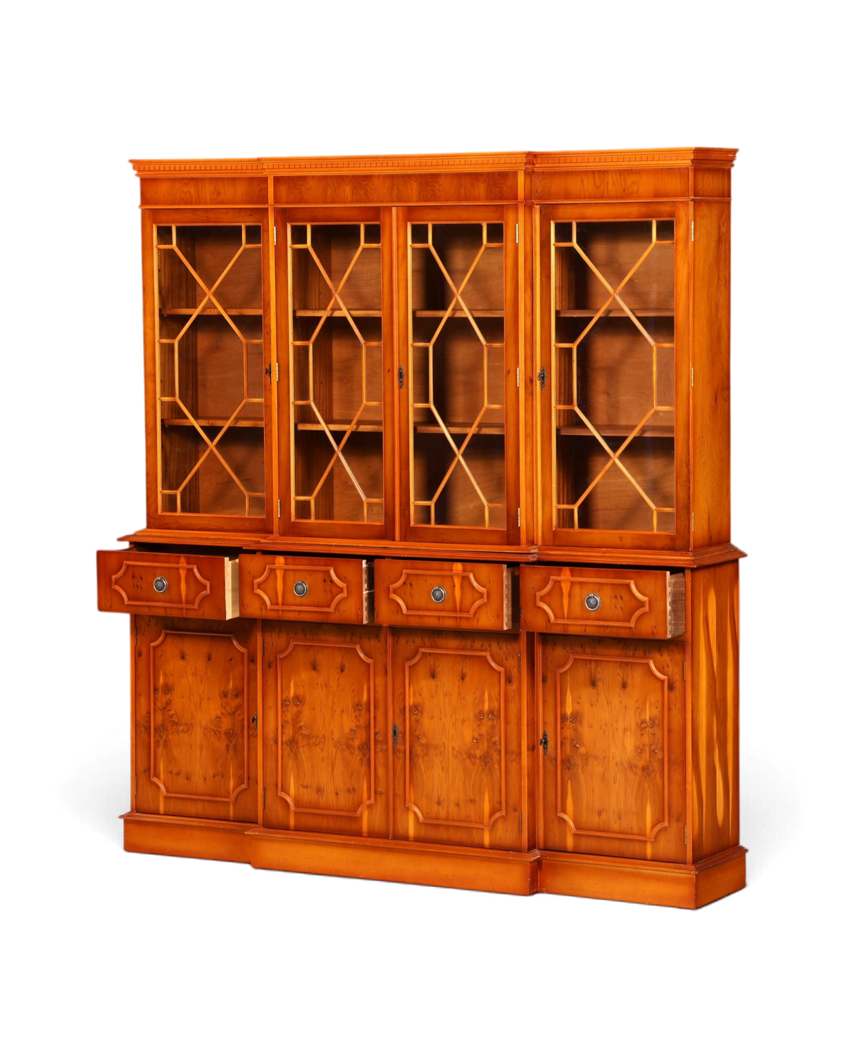 G387 Finish Wunderschöne Englische Vitrine Bücherschrank Buffet Antik Stil Englisch Eibe Glasvitrine Bibliothek (Kopie)