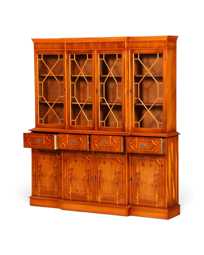 G387 Finish Wunderschöne Englische Vitrine Bücherschrank Buffet Antik Stil Englisch Eibe Glasvitrine Bibliothek (Kopie)