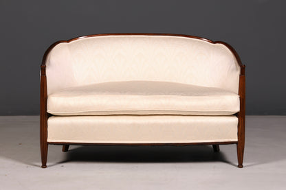 Elegante Art Deco-bank, zitbank, 2-zitsbank, vintage loung bank, gestoffeerde bank, salonbank