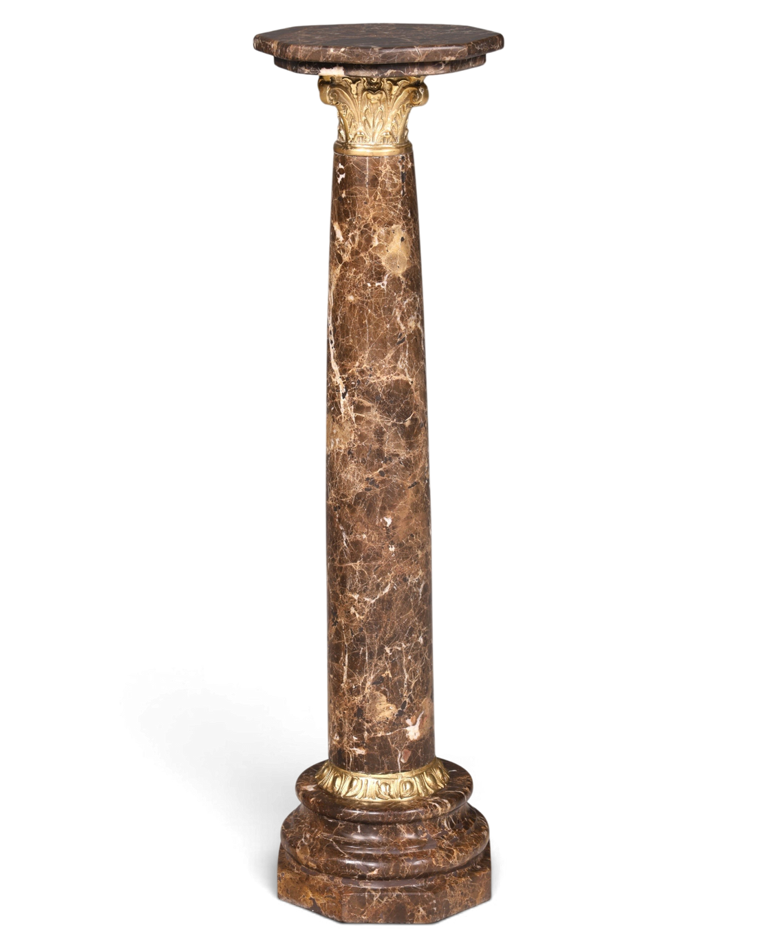 Wunderschöne Barock Stil Säule Louis XV Marmor Blumensäule Naturstein Braun Sockel Ablage 1 von 2