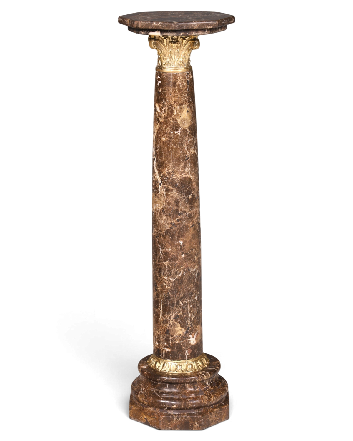Wunderschöne Barock Stil Säule Louis XV Marmor Blumensäule Naturstein Braun Sockel Ablage 1 von 2