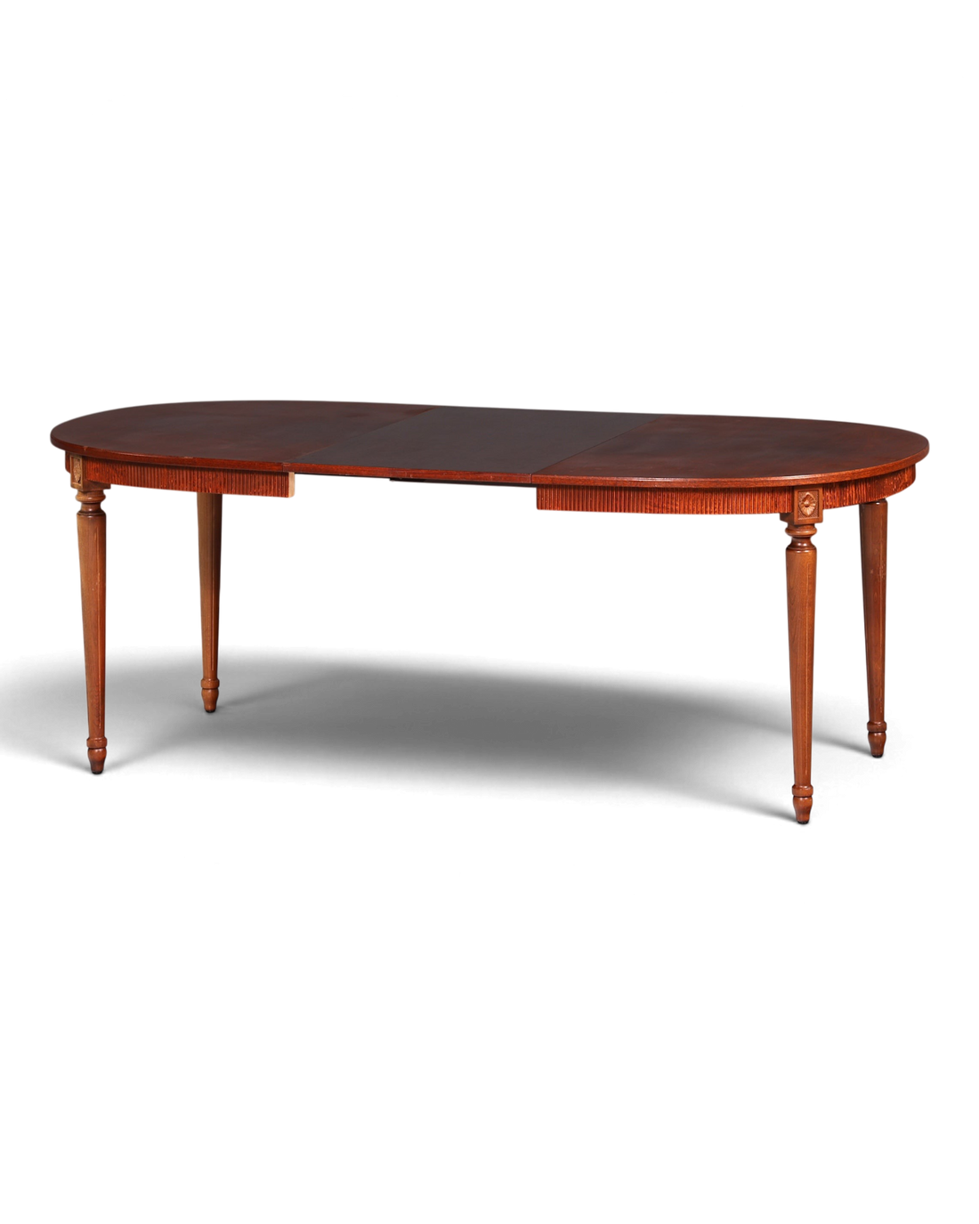 Hauptstadt Möblerei gustavian tarzı masif ahşap, koyu renkli, genişletilebilir oval yemek masası