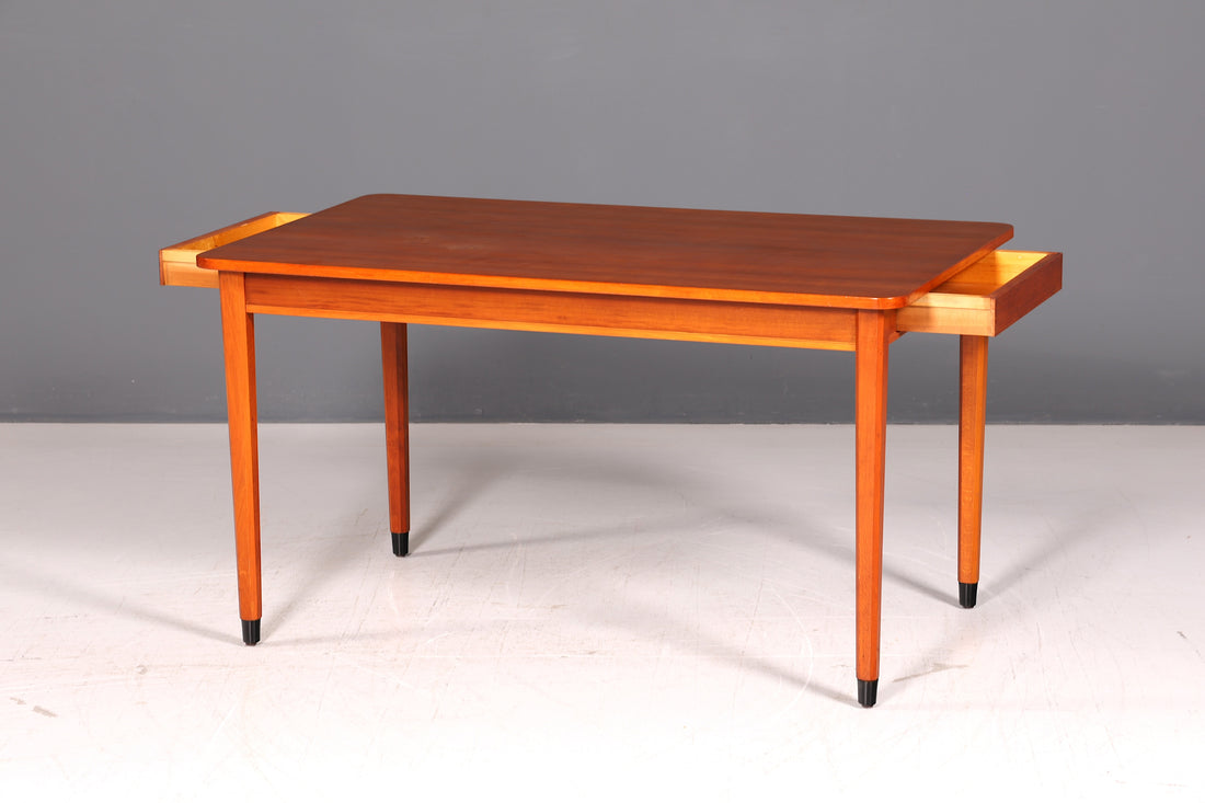 Eenvoudige mid-century eettafel vintage keukentafel echt hout retro jaren 60 eetkamertafel houten tafel