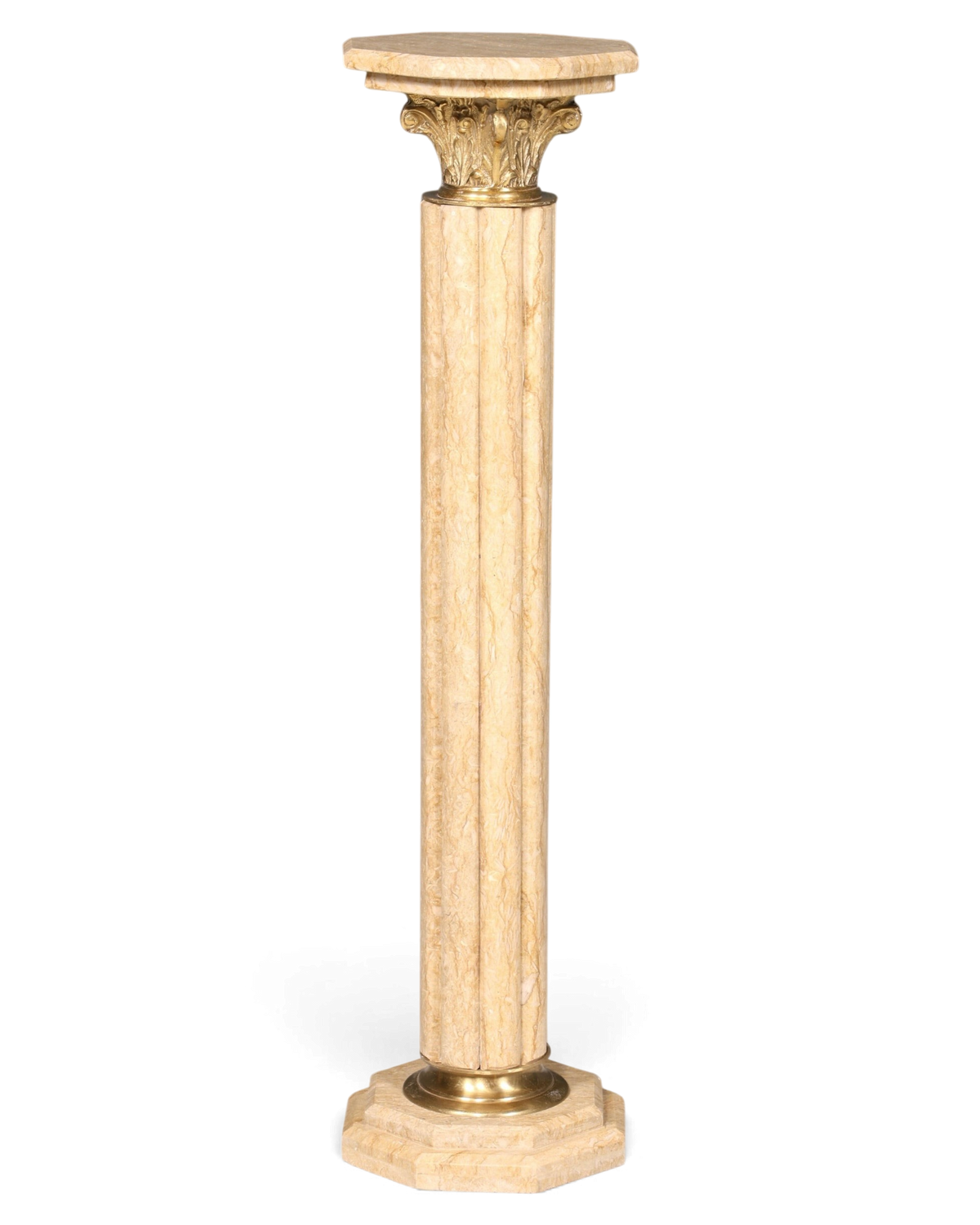 Wunderschöne Barock Stil Säule Louis XV Marmor Blumensäule Naturstein Beige Sockel Ablage 1 von 2