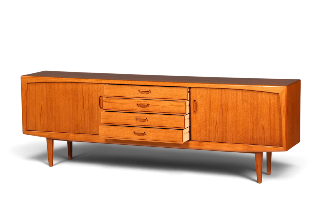 F960 Finish cm Schlichtes Mid Century Sideboard Vintage TV Kommode 60s Schrank Longboard Retro Lowboard