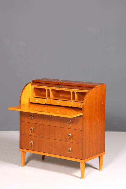 Stilvoller Mid Century Rollladen Sekretär echt Holz Büro Schrank Vintage Schreibkommode