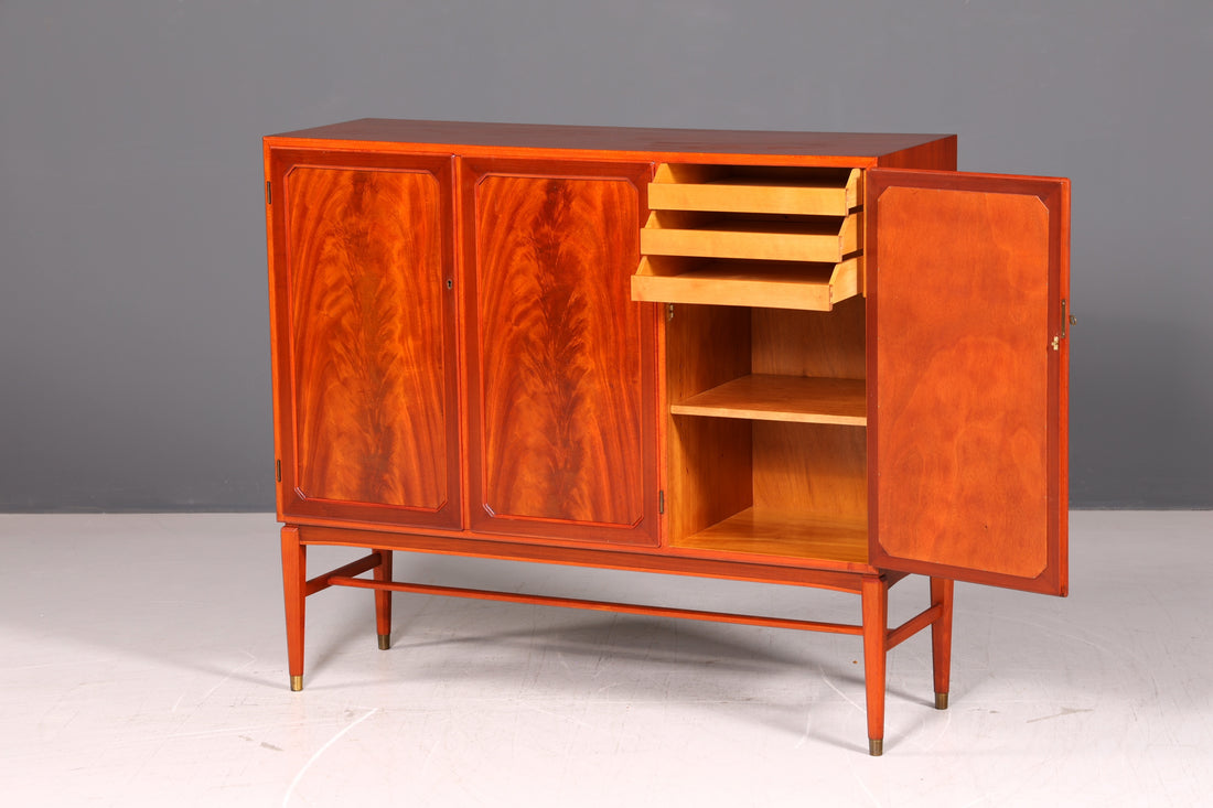 Beautiful Mid Century Cabinet Highboard Vintage Laundry Cabinet Filing Cabinet Dresser 60s Solid Wood Retro Scandinavian
