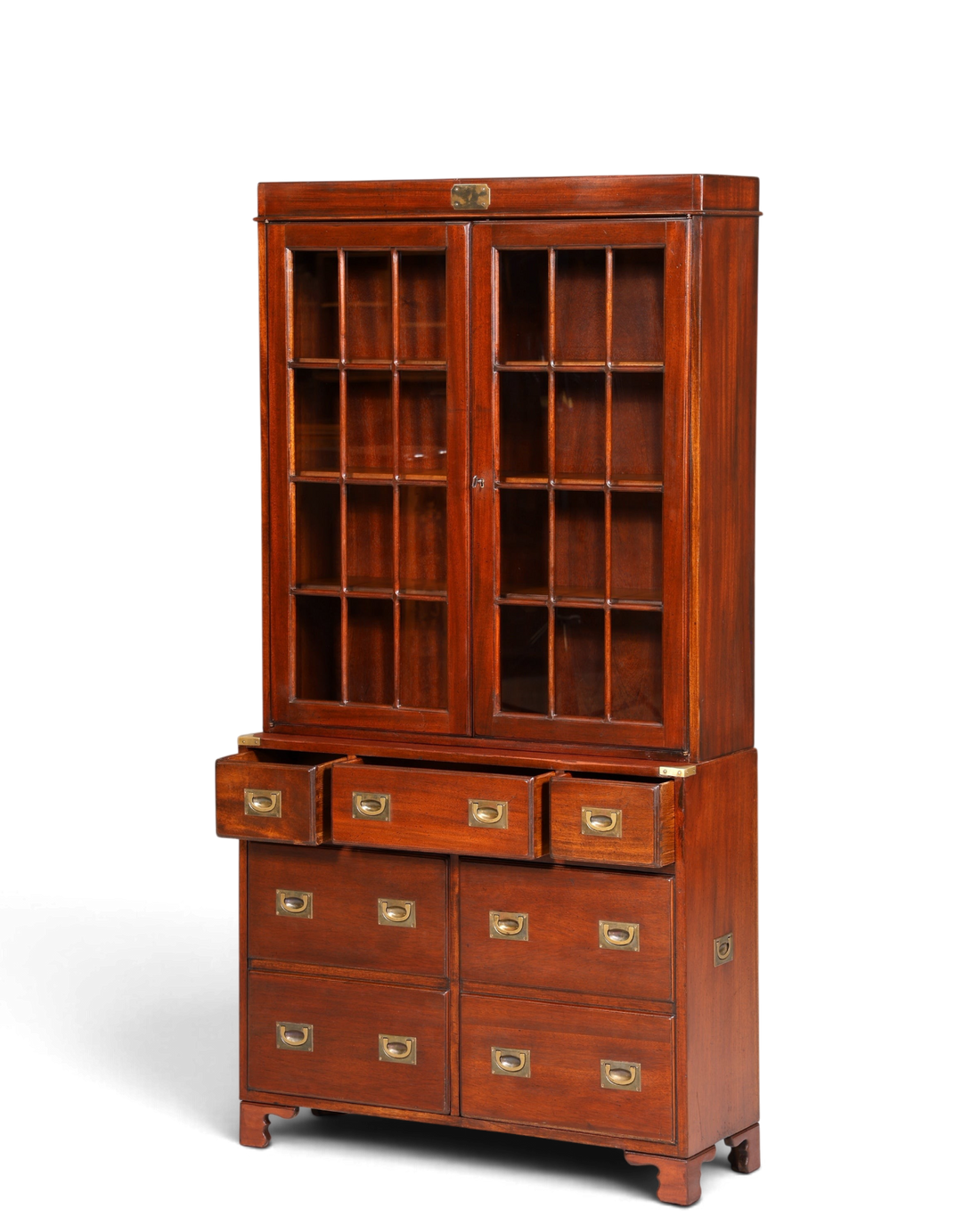 Wunderschöner Maritimer Vitrinenschrank Englischer Schrank echt Holz Bibliothek Englische Anrichte