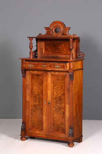 Droomachtig Gründerzeit-Vertiko mit Aufsatz Jugendstil-Schrank antikes Highboard Buffet Kommode Vintage