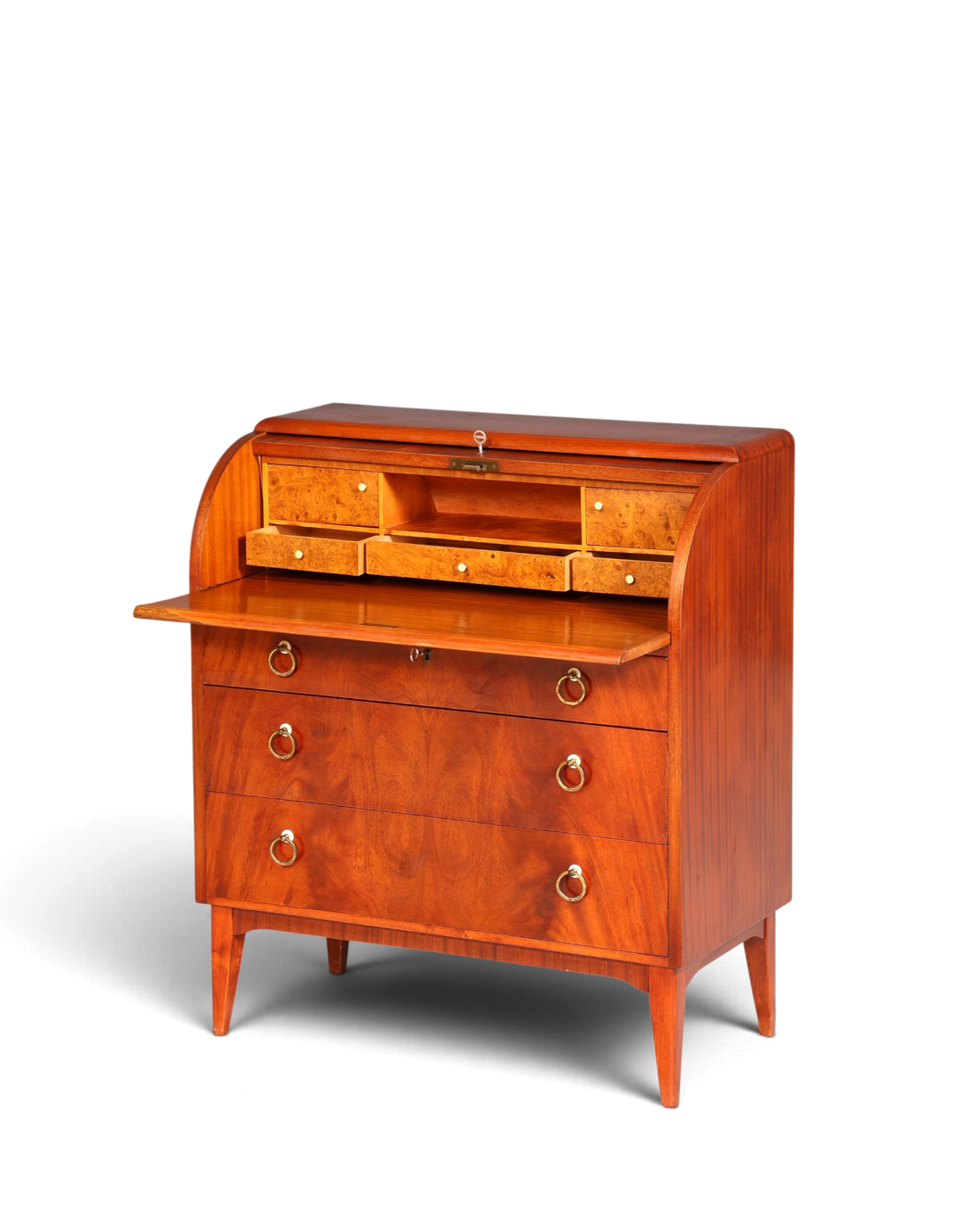 Traumhafter Mid Century Rollladen Sekretär echt Holz Büro Schrank Vintage Schreibkommode