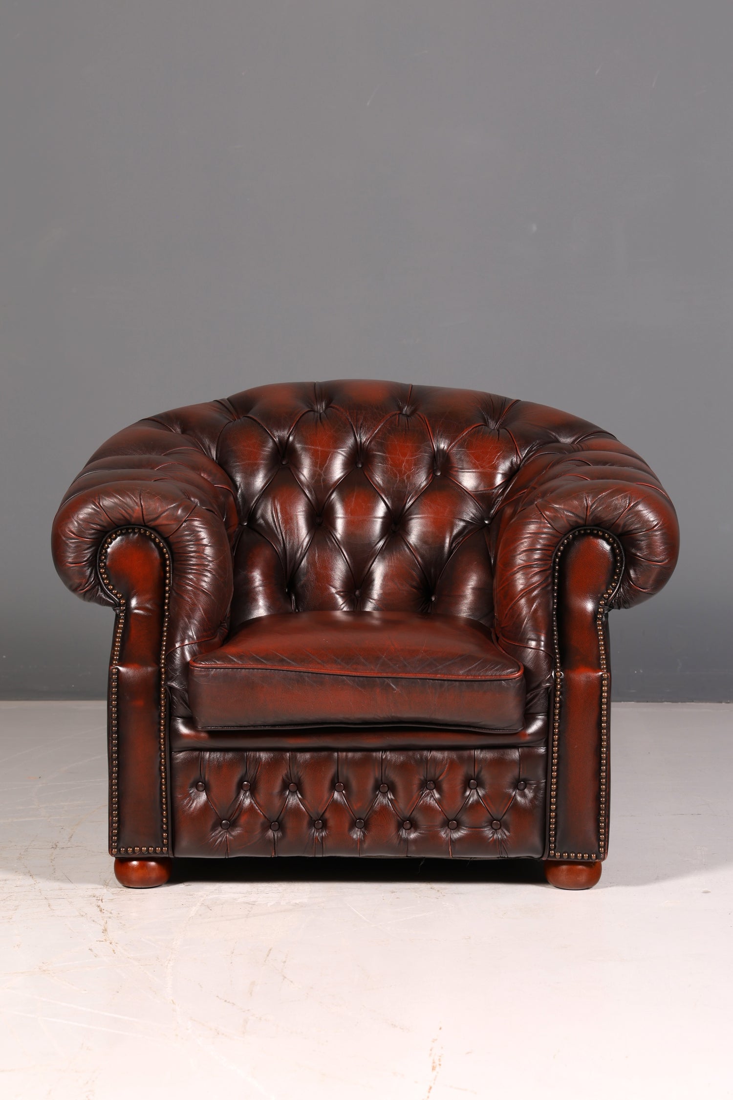 Wunderschöner Original Chesterfield Centurion Sessel Englischer Armlehnsessel Echt Leder Herrensessel Vintage 1 von 2