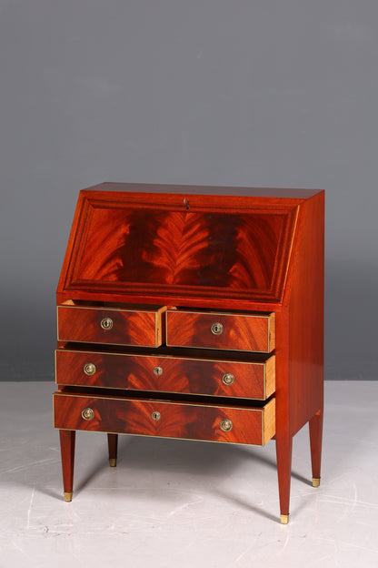 Stylish secretary desk in Louis XVI style, office chest of drawers, Empire English writing desk