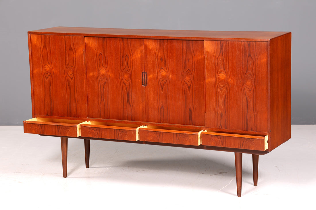 Droomachtig Mid Century highboard Deens design dressoir vintage retro 60er jaren bureaukast kast Scandinavisch hout