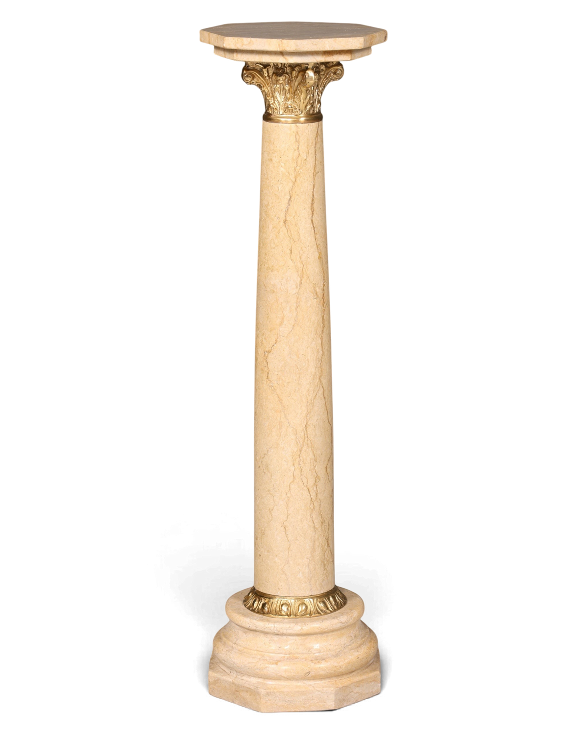 Wunderschöne Barock Stil Säule Louis XV Marmor Blumensäule Naturstein Beige Sockel Ablage 2 von 2