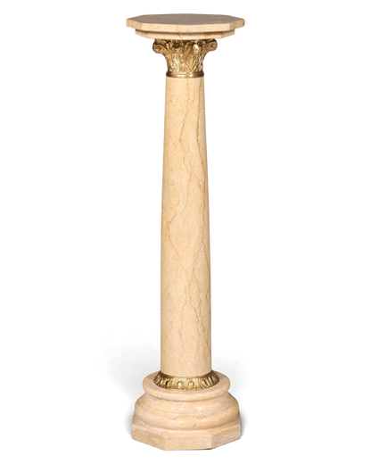 Wunderschöne Barock Stil Säule Louis XV Marmor Blumensäule Naturstein Beige Sockel Ablage 2 von 2