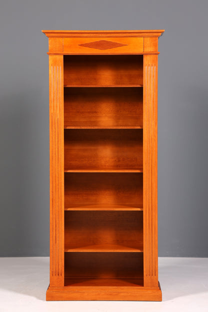 Beautiful English-style bookcase, cherry wood, antique 1960s cabinet