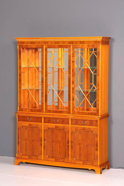 Wunderschöne Englische Vitrine Bücherschrank Buffet 60s Glasvitrine Bibliothek Regal Schrank Vintage
