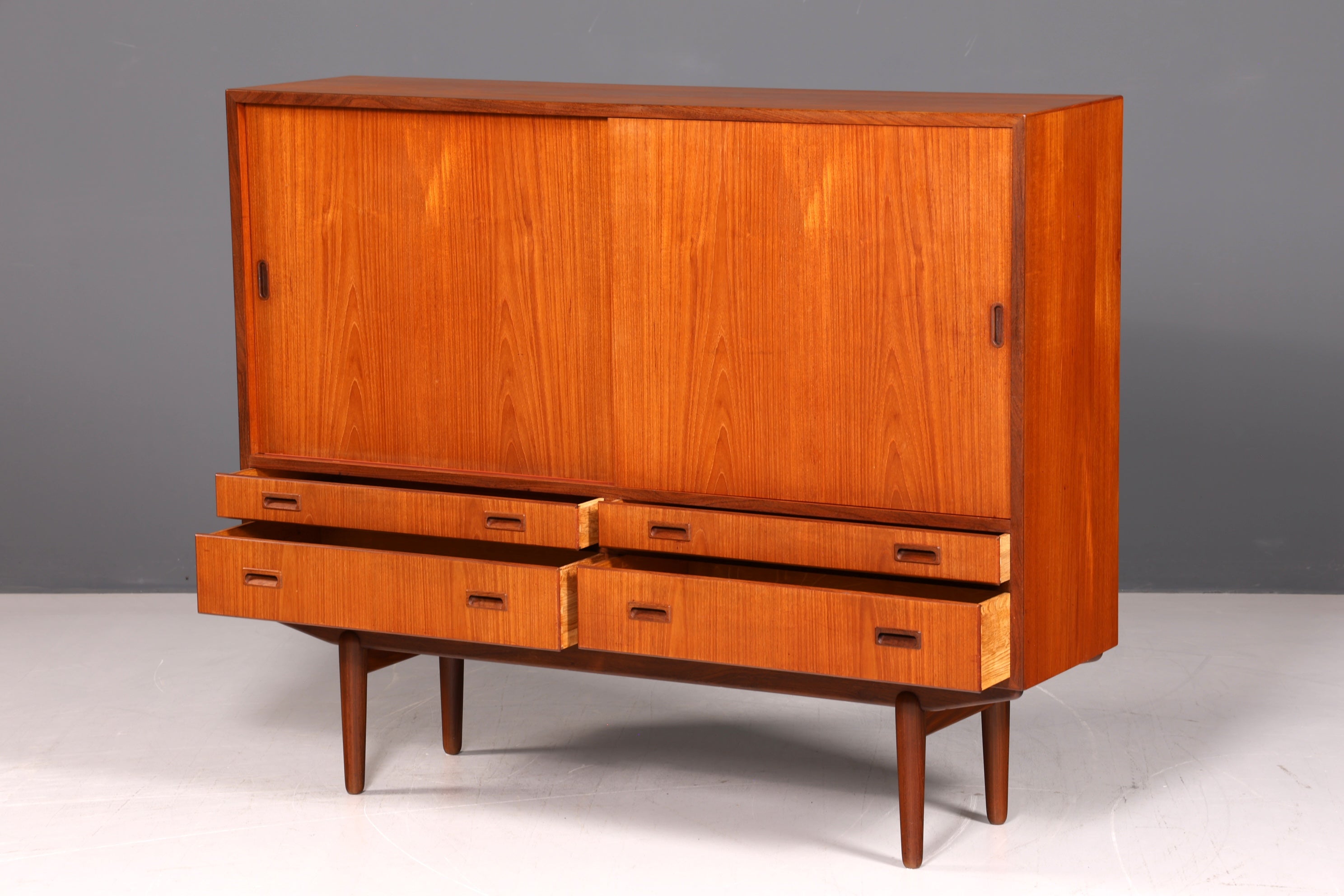 Edles Mid Century Sideboard Vintage Schrank Retro Highboard Danish Design Teak Holz Kommode Designer