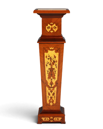 Wunderschöne Barock Stil Säule Louis XV Blumensäule Naturstein Marmor Intarsien Ablage Tisch
