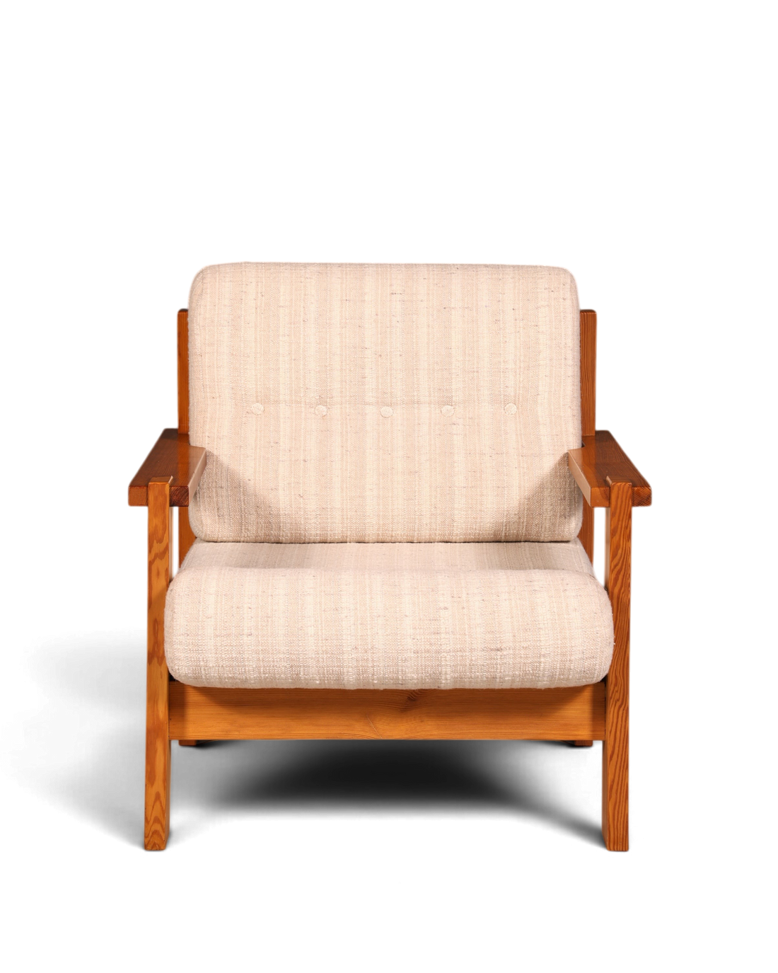 Schlichter Mid Century Sessel Danish Design Armlehnsessel echt Holz Relax Sessel 1 von 2