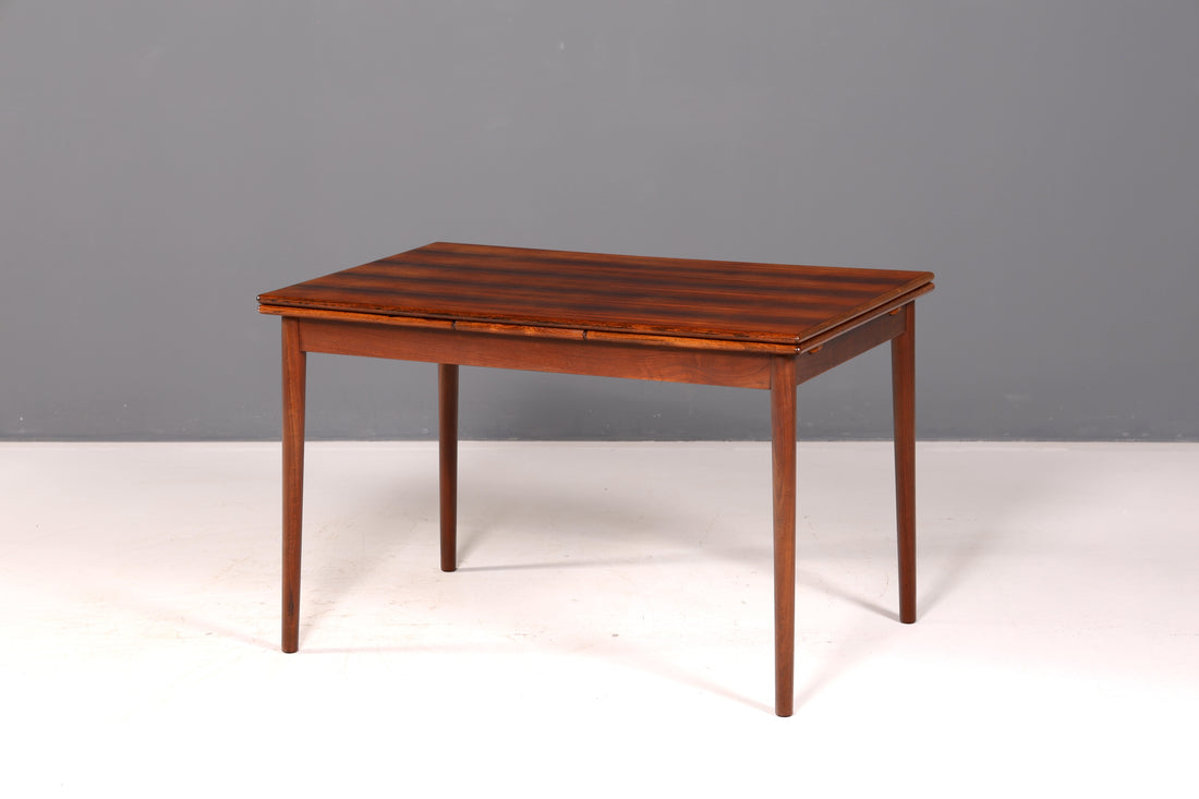 Stijlvolle mid-century-eettafel van palissander, uitschuifbaar, vintage tafel, retro keukentafel, eetkamer