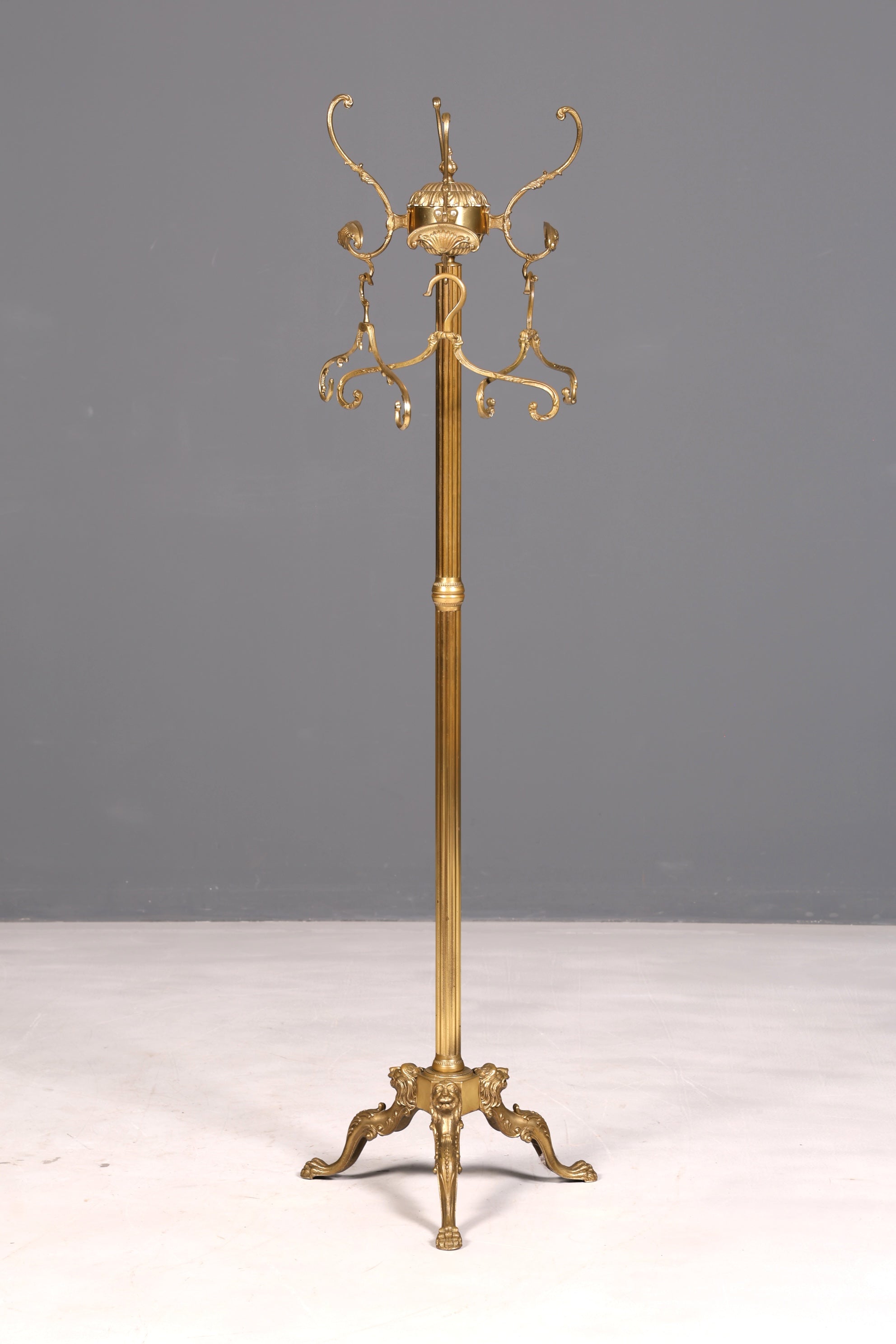 Prunkvoller Jugendstil Messing Garderobenständer Kleiderhaken Antik Flur Kleiderständer