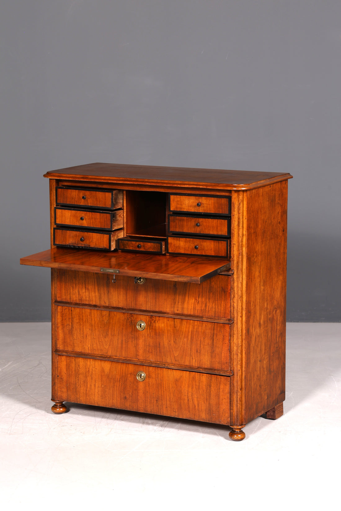 G107 Finish cm Wunderschöner Gründerzeit Sekretär Vertiko Highboard Louis Philippe Kommode um 1880