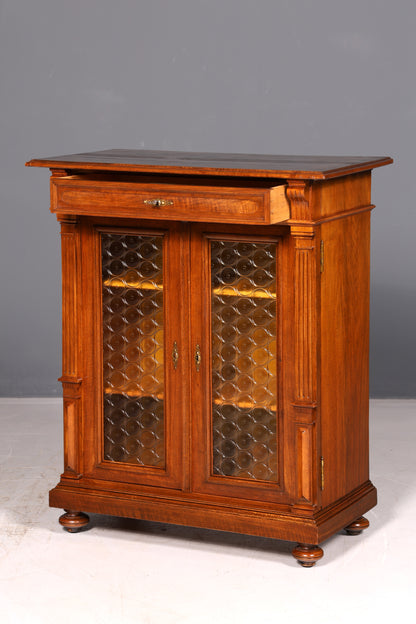 Edle Gründerzeit Vitrine um 1880 Schrank Antik Jugendstil Nussbaum Bücherschrank Buffet Vintage