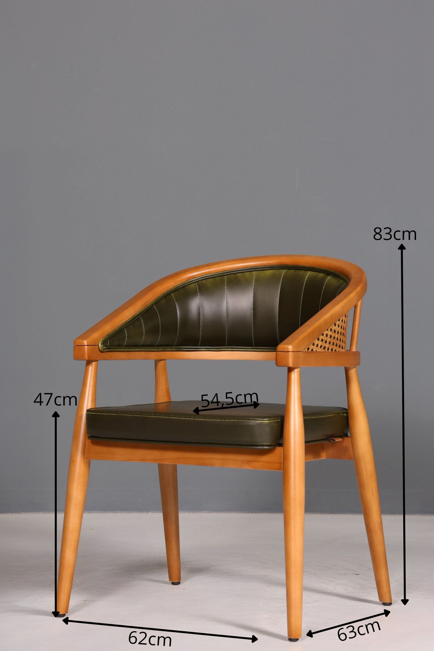 Edler Korbgeflecht Esszimmer Stuhl "Malibu Plus Green" Küchenstuhl Armlehnstuhl Buche Sekretär Stuhl