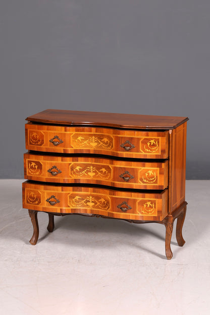 G023 Finish cm Traumhafte Kommode im Barock Stil Sideboard Intarsien echt Holz Schubladenkommode