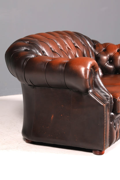 Wunderschöne Original Chesterfield Centurion 2-Sitzer Couch Echt Leder Sofa Englisch UK Antik Vintage