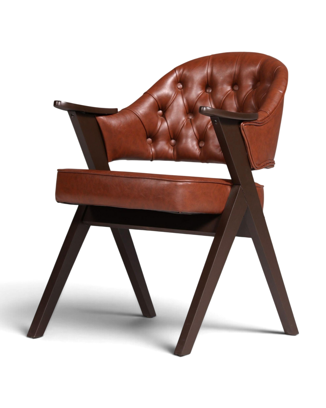 Luxuriöser "Manchester Brown" Stuhl Armlehnstuhl Bürostuhl Chesterfield Stil Esszimmerstuhl Lounge Stuhl